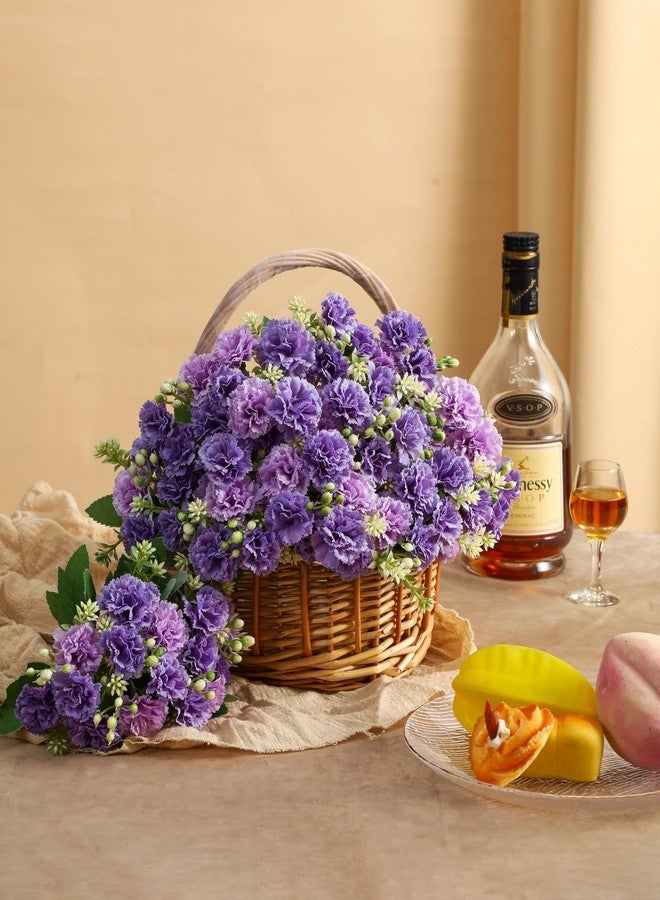 DuHouse Carnation Artificial Flowers,6 Bundles Small Bulk Fake Flower with Stems Silk Carnation Flowers for Home Garden Outdoors Floral Arrangements Wedding Centerpieces Decorations(Purple) - Image 3